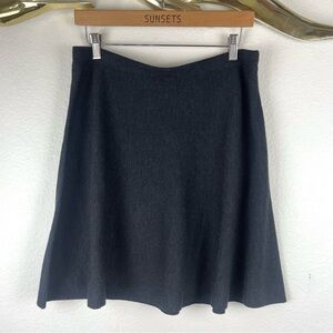 EUC Eileen Fisher 100% Merino Wool Petite Charcoal Swing Mini Skirt
